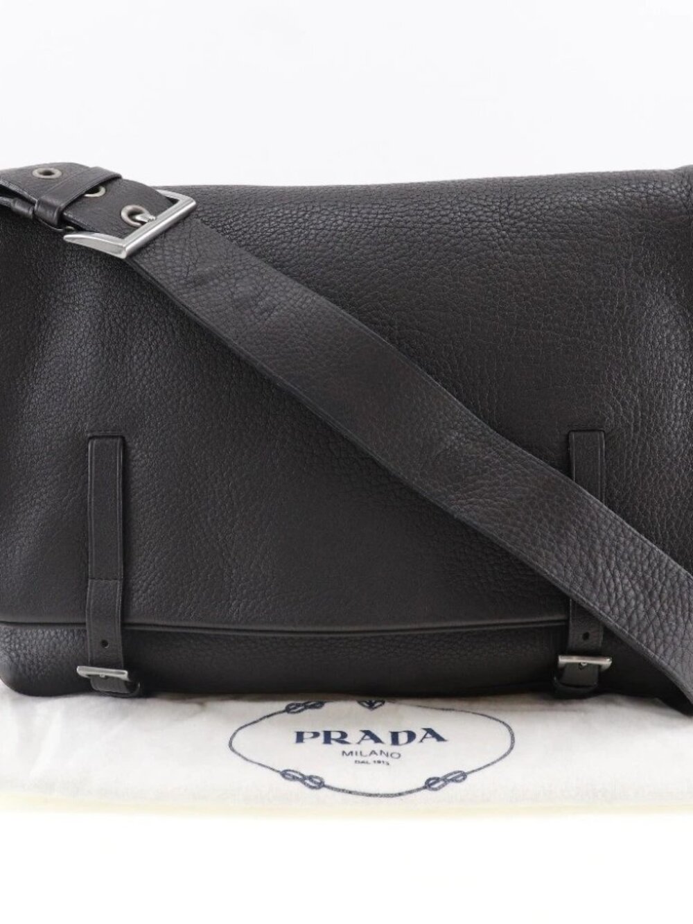 PRADA Messenger bag Shoulder Bag Brown Calfskin mens - Picture 10 of 10